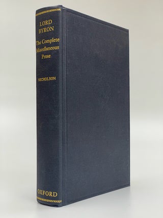 Item #6273 The Complete Miscellaneous Prose. Lord Byron