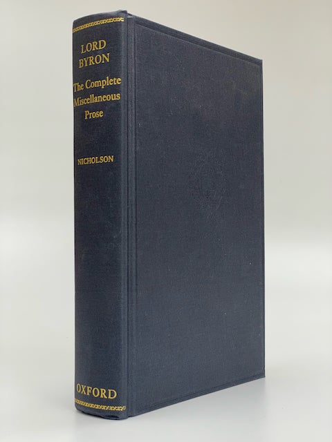 Item #6273 The Complete Miscellaneous Prose. Lord Byron.