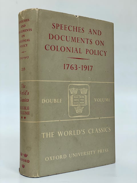 Item #6554 Selected Speeches on British Colonial Policy 1763-1917.