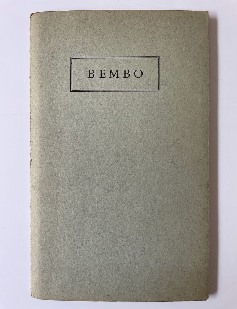 Item #8583 Some Notes on the History & Origins of the Type whose Name is 'Monotype' Bembo. Eifion Jones.