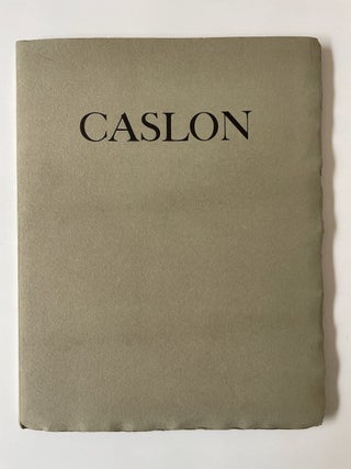 Item #8599 Caslon Old Face Roman & Italic. William Caslon