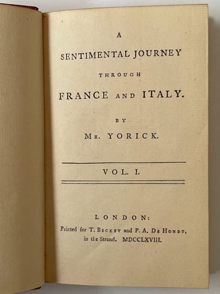A Sentimental Journey through France and Italy by Mr. Yorick